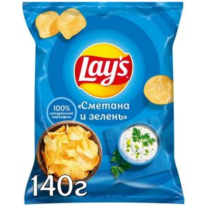 Чипсы Лейз 140г Сметана зелень 1/19