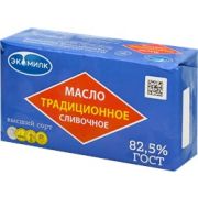 Масло слив 380г Сливочное Традиционное 82,5% 1/8 Экомилк