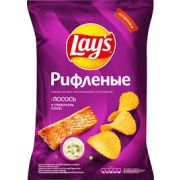 Чипсы Лейз 140г Рифлен. Лосось слив соус 1/19