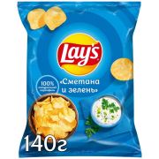 Чипсы Лейз 140г Сметана зелень 1/19