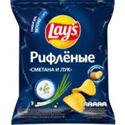 Чипсы Лейз 70г Рифлен. Сметана лук 1/25