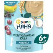 Каша ФН 200г мультизлак ябл+черн.смор+виш с мол  быстрораст ПАУЧ 1/6