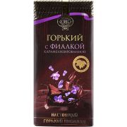 Шоколад 100г Приморский кондитер горький с карамелизированной фиалкой 1/18